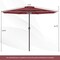 Costway 12 FT Patio Umbrella Outdoor Market Umbrella with Crank Handle 8 Sturdy Ribs Coffee/Beige/Red/Navy/Gray